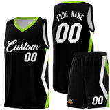 Custom Black Side Rhombus Graffiti Pattern Sets Basketball Jersey