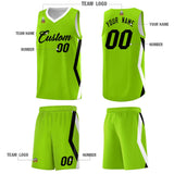 Custom Neon Green Side Rhombus Graffiti Pattern Sets Basketball Jersey