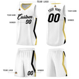 Custom White Side Rhombus Graffiti Pattern Sets Basketball Jersey