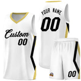 Custom White Side Rhombus Graffiti Pattern Sets Basketball Jersey
