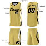 Custom Old Gold Side Rhombus Graffiti Pattern Sets Basketball Jersey