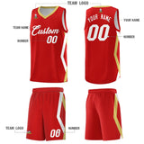 Custom Red Side Rhombus Graffiti Pattern Sets Basketball Jersey