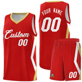 Custom Red Side Rhombus Graffiti Pattern Sets Basketball Jersey