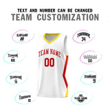 Custom White Side Rhombus Graffiti Pattern Sets Basketball Jersey