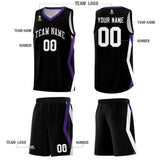 Custom Black Side Rhombus Graffiti Pattern Sets Basketball Jersey