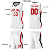 Custom White Side Rhombus Graffiti Pattern Sets Basketball Jersey