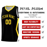 Custom Black Side Rhombus Graffiti Pattern Sets Basketball Jersey