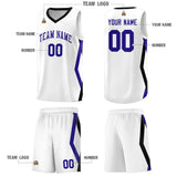 Custom White Side Rhombus Graffiti Pattern Sets Basketball Jersey