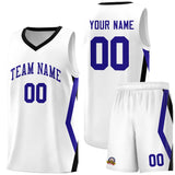 Custom White Side Rhombus Graffiti Pattern Sets Basketball Jersey