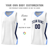 Custom White Side Rhombus Graffiti Pattern Sets Basketball Jersey