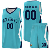 Custom Sky Blue Side Rhombus Graffiti Pattern Sets Basketball Jersey
