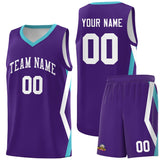 Custom Purple Side Rhombus Graffiti Pattern Sets Basketball Jersey