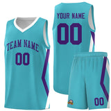 Custom Sky Blue Side Rhombus Graffiti Pattern Sets Basketball Jersey