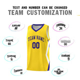 Custom Gold Side Rhombus Graffiti Pattern Sets Basketball Jersey