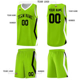 Custom Neon Green Side Rhombus Graffiti Pattern Sets Basketball Jersey