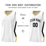 Custom White Side Rhombus Graffiti Pattern Sets Basketball Jersey
