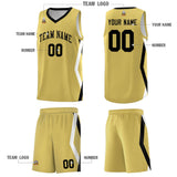 Custom Old Gold Side Rhombus Graffiti Pattern Sets Basketball Jersey