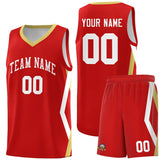 Custom Red Side Rhombus Graffiti Pattern Sets Basketball Jersey