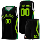 Custom Black Side Rhombus Graffiti Pattern Sets Basketball Jersey