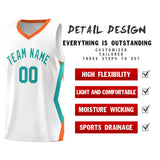 Custom White Side Rhombus Graffiti Pattern Sets Basketball Jersey