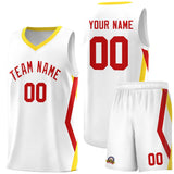 Custom White Side Rhombus Graffiti Pattern Sets Basketball Jersey
