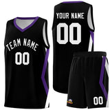 Custom Black Side Rhombus Graffiti Pattern Sets Basketball Jersey