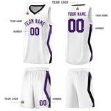 Custom White Side Rhombus Graffiti Pattern Sets Basketball Jersey