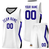 Custom White Side Rhombus Graffiti Pattern Sets Basketball Jersey