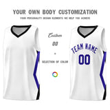 Custom White Side Rhombus Graffiti Pattern Sets Basketball Jersey