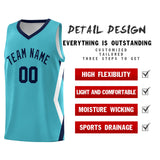 Custom Sky Blue Side Rhombus Graffiti Pattern Sets Basketball Jersey