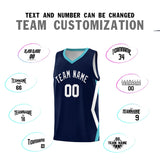 Custom Navy Side Rhombus Graffiti Pattern Sets Basketball Jersey