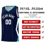 Custom Navy Side Rhombus Graffiti Pattern Sets Basketball Jersey