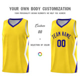 Custom Gold Side Rhombus Graffiti Pattern Sets Basketball Jersey