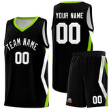 Custom Black Side Rhombus Graffiti Pattern Sets Basketball Jersey