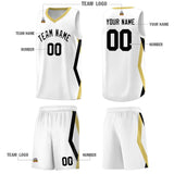 Custom White Side Rhombus Graffiti Pattern Sets Basketball Jersey
