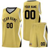 Custom Old Gold Side Rhombus Graffiti Pattern Sets Basketball Jersey
