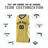 Custom Old Gold Side Rhombus Graffiti Pattern Sets Basketball Jersey