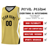 Custom Old Gold Side Rhombus Graffiti Pattern Sets Basketball Jersey