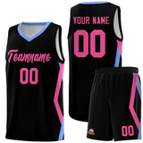 Custom Black Side Rhombus Graffiti Pattern Sets Basketball Jersey
