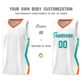 Custom White Side Rhombus Graffiti Pattern Sets Basketball Jersey