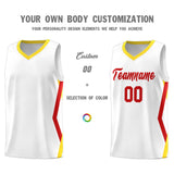 Custom White Side Rhombus Graffiti Pattern Sets Basketball Jersey