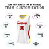 Custom White Side Rhombus Graffiti Pattern Sets Basketball Jersey