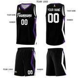 Custom Black Side Rhombus Graffiti Pattern Sets Basketball Jersey