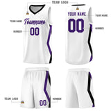 Custom White Side Rhombus Graffiti Pattern Sets Basketball Jersey
