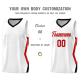Custom White Side Rhombus Graffiti Pattern Sets Basketball Jersey
