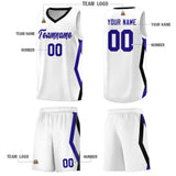 Custom White Side Rhombus Graffiti Pattern Sets Basketball Jersey