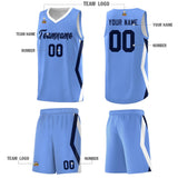 Custom Light Blue Side Rhombus Graffiti Pattern Sets Basketball Jersey