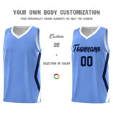 Custom Light Blue Side Rhombus Graffiti Pattern Sets Basketball Jersey