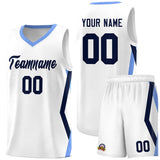 Custom White Side Rhombus Graffiti Pattern Sets Basketball Jersey