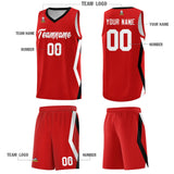 Custom Red Side Rhombus Graffiti Pattern Sets Basketball Jersey